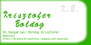 krisztofer boldog business card